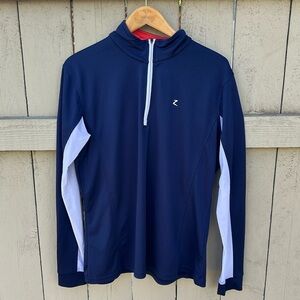 Z Women's Navy and White Athletic Top